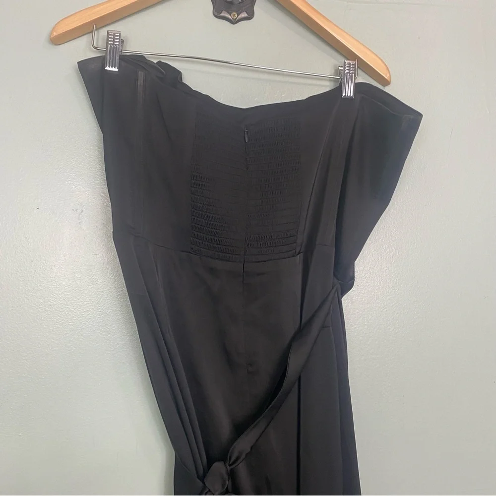 V Chapman The June Corset Black Front Slit Gown‎ Dress Size 16 FLAWED FLAWED